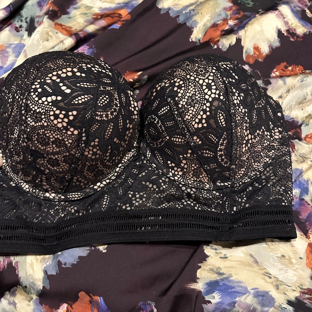 Victoria's Secret Black Balconette Bra with Lace